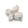 Brass Micro Pave Clear Cubic Zirconia Silde Charms KK-C086-02P-01-2