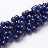 Dyed Grade A Natural Lapis Lazuli Beads Strands GSR8mmC123-1