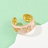 304 Stainless Steel Enamel Adjustable Cuff Rings for Women RJEW-A074-05G-1