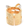 Brass Bowknot Open Cuff Ring RJEW-C102-18GP-3
