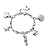 304 Stainless Steel Charm Bracelets BJEW-P368-08A-P-4
