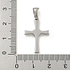 304 Stainless Steel Cubic Zirconia Pendants STAS-C102-05P-3