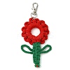 Flowers Woven Cotton Thread Pendant Decorations HJEW-JM02452-01-1