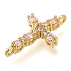 Brass Pave Cubic Zirconia Connector Charms KK-M101-03C-G02-2
