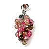 Natural Multicolor Tourmaline Round Cluster Pendants G-D094-04P-1