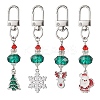 Christmas Series Alloy Enamel & Glass Beads Pendant Decoration HJEW-TA00349-2