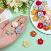36Pcs 9 Colors Flower Wool Ornament Accessories AJEW-MA0001-15-3
