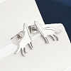 Non-Tarnish Wolf 304 Stainless Steel Stud Earrings for Women LS-EJEW-Z017-13P-3