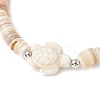 Natural Cultured Freshwater Pearl and Synthetic Turquoise Beads Stretch Bracelets BJEW-JB11875-01-3