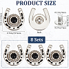 8 Sets Zinc Alloy & Resin Coin Screw Rivet FIND-CP0002-57AS-04-2