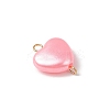 Opaque Acrylic Heart Links Connector Charms PALLOY-JF04282-01-4