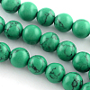 Synthetical Turquoise Gemstone Round Bead Strands TURQ-R035-6mm-02-1