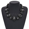Alloy Rhinestone & Glass Oval Link Chain Necklaces for Women FS-WG2E80C-04-1