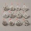 12Pcs 12 Style Rhinestone Flower Safety Pin Brooch JEWB-WH0029-25S-3