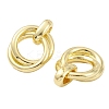 Rack Plating Brass Interlaced Ring Stud Earrings for Women EJEW-K245-04G-2