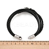 Microfiber Leather & Glass Multi-strand Bracelets for Men Women BJEW-H631-04B-AS-5