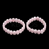 Natural Rose Quartz Faceted Beaded Stretch Bracelets for Women BJEW-K251-07R-4