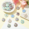 40Pcs 8 Style Alloy Printed Pendants PALLOY-SZ0001-34-4