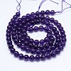 Natural Amethyst Round Bead Strands G-M212-6mm-04A-2