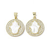 Brass Micro Pave Cubic Zirconia Pendants KK-G485-22D-G-1