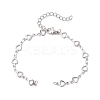 304 Stainless Steel Hollow Heart Link Chain Bracelet Makings for Women AJEW-JB01340-02-1