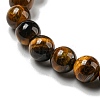 8.5mm Round Natural Tiger Eye Beaded Stretch Bracelets BJEW-C074-01Q-4