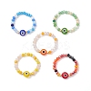 Handmade Evil Eye Lampwork with Glass Finger Rings for Women RJEW-JR00939-2