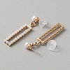 Plastic Imitation Pearl Beaded Geometry Dangle Stud Earrings EJEW-WH0013-57D-2
