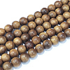 Natural Sandalwood Beads Strands X-WOOD-F008-02-B-5