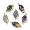 Natural Fluorite Faceted Connector Charms G-K347-03G-15-1