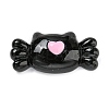 Black & Pink Opaque Resin Cabochons CRES-P026-A02-1