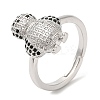 Penguin Cubic Zirconia Adjustable Rings RJEW-K247-01P-3