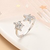 304 Stainless Steel Open Cuff Finger Rings for Women RJEW-B109-07P-02-1