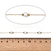 Handmade 304 Stainless Steel ABS Plastic Pearl Beaded Round Link Chains CHS-L032-01G-06-2