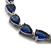 Teardrop Glass Link Chain Bracelets BJEW-H604-01P-02-2