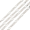 Anti-Tarnish Rhodium Plated 925 Sterling Silver Figaro Chains STER-F052-03P-1