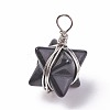 Natural Dyed & Heated Black Agate Pendants G-I220-C11-2