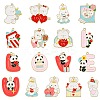 34Pcs 17 Styles Valentine's Day Alloy Enamel Pendants FIND-CJ0002-98-1