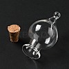 Teardrop Glass Cork Bottles Ornament AJEW-A039-01B-3