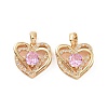 Brass Micro Pave Cubic Zirconia Pendants KK-E068-VC452-2