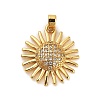 Brass Micro Pave Clear Cubic Zirconia Pendants KK-S503-02G-1