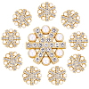 10Pcs 1-Hole Alloy Rhinestone Shank Buttons BUTT-GF0003-72G-1