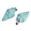 Synthetic Turquoise Gemstone Pointed Pendants G-K384-01P-03-2