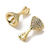 Rack Plating Brass Micro Pave Cubic Zirconia Cup Pearl Peg Bails Pin Pendants KK-S397-12G-2