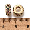 Brass Micro Pave Cubic Zirconia European Beads KK-M318-19G-2