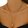 201 Stainless Steel Double-Layer Y-Shaped Necklaces for Women's Party Music Festival OH0726-4