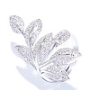Brass Micro Pave Clear Cubic Zirconia Finger Rings FS-WG77E03-03-4