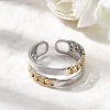 Adjustable 304 Stainless Steel Cuff Rings for Women RJEW-B150-01GP-04-2