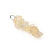 3Pcs Natural Citrine & Green Aventurine & Synthetic Blue Goldstone Chip Beaded Constellation Pendants PALLOY-JF03043-06-4
