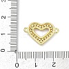 Brass Clear Cubic Zirconia Heart Connector Charms KK-D317-148G-3